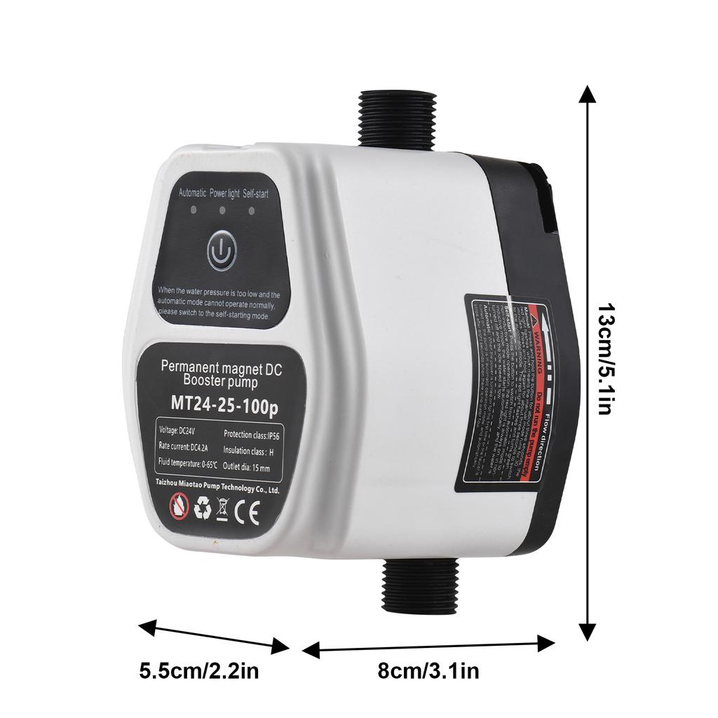 Portable Water Pressure Booster Pump 24V 100Pa Auto Shower Water Pressure Booster Intelligent Sensing Energy Saving Max