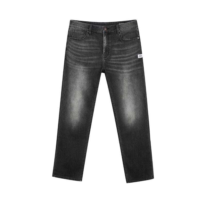 JACK&JONES Men's Whiskered Washed Straight-Leg Denim Jeans