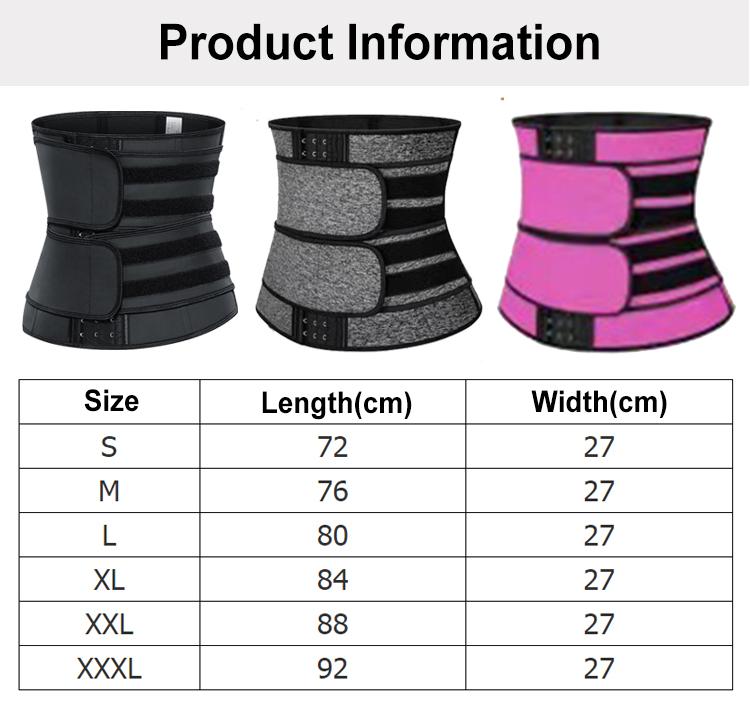 OEM Women's Colombian Fajas Girdles Sauna Sweat Waist Trimmer Tummy Belt Effective Weight Loss Trainer