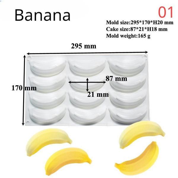 Banana Fruits Mousse Cake Molds Orange Apple Pear Mango Strawberry Pinecone Shape Mould Silicone Cake Moulds Dessert Decorating Tools