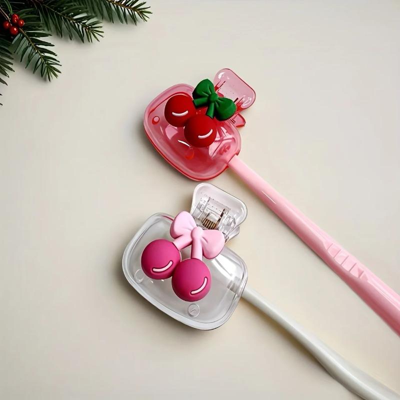 

Cute Cherry Design Toothbrush Holder, Cherry Pattern, Protects Toothbrush Head, Features Dual Holes for Drainage and Ventilation