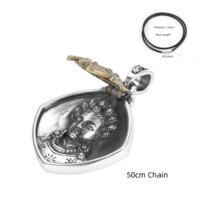 

Buyee 925 Sterling Silver Male Unique Pendant Chain Necklace for Men Women Fashion Fine Jewelry Chain Gift with Box