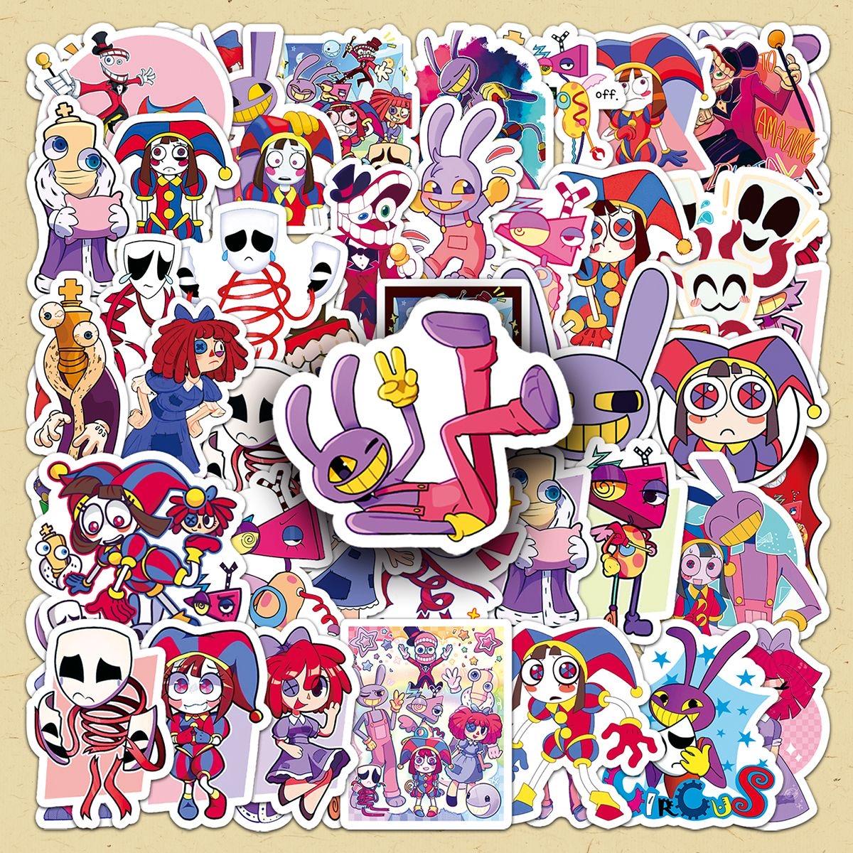 Kawaii 50Pcs the amazing digital circus Stickers Birthday Party Decorations Luggage Skateboard Stickers scrapbooking supplies