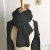 Scarf women's autumn and winter versatile students winter knitted wool solid color girls thickened warm scarf men