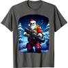 Tactical Santa Gun Graphic Print Men's Cotton Casual Round Neck T-Shirt