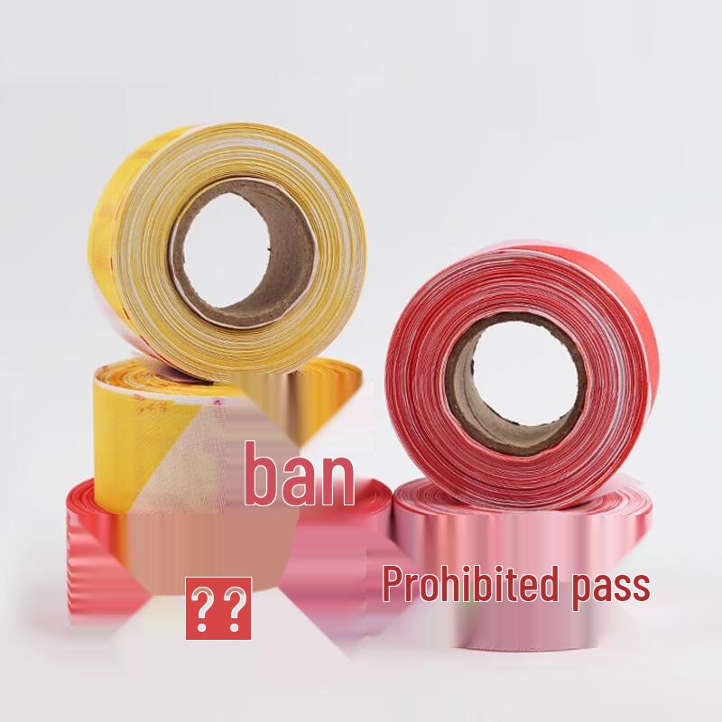 Reusable Red and White Polyester Warning Tape