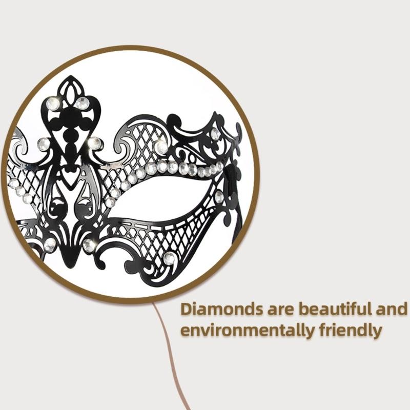 Women Masquerade Mask with Rhinestones Ball Prom Mask Venetians Party Mask Half Face Lace Mask Eyemask Mardi Gras Mask