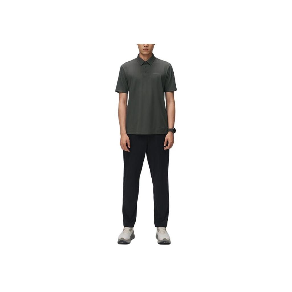 SAUCONY Letter Logo Urban Soft Short Sleeve Polo Shirt Men Polo Shirts Rock-Gray Military-Green SC2240075A-GE128