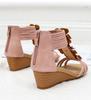 Neue Sommer Damen Böhmische Ethnische Keilabsatz Plateau Römische Sandalen, Floral Design Zum Kleid Matching