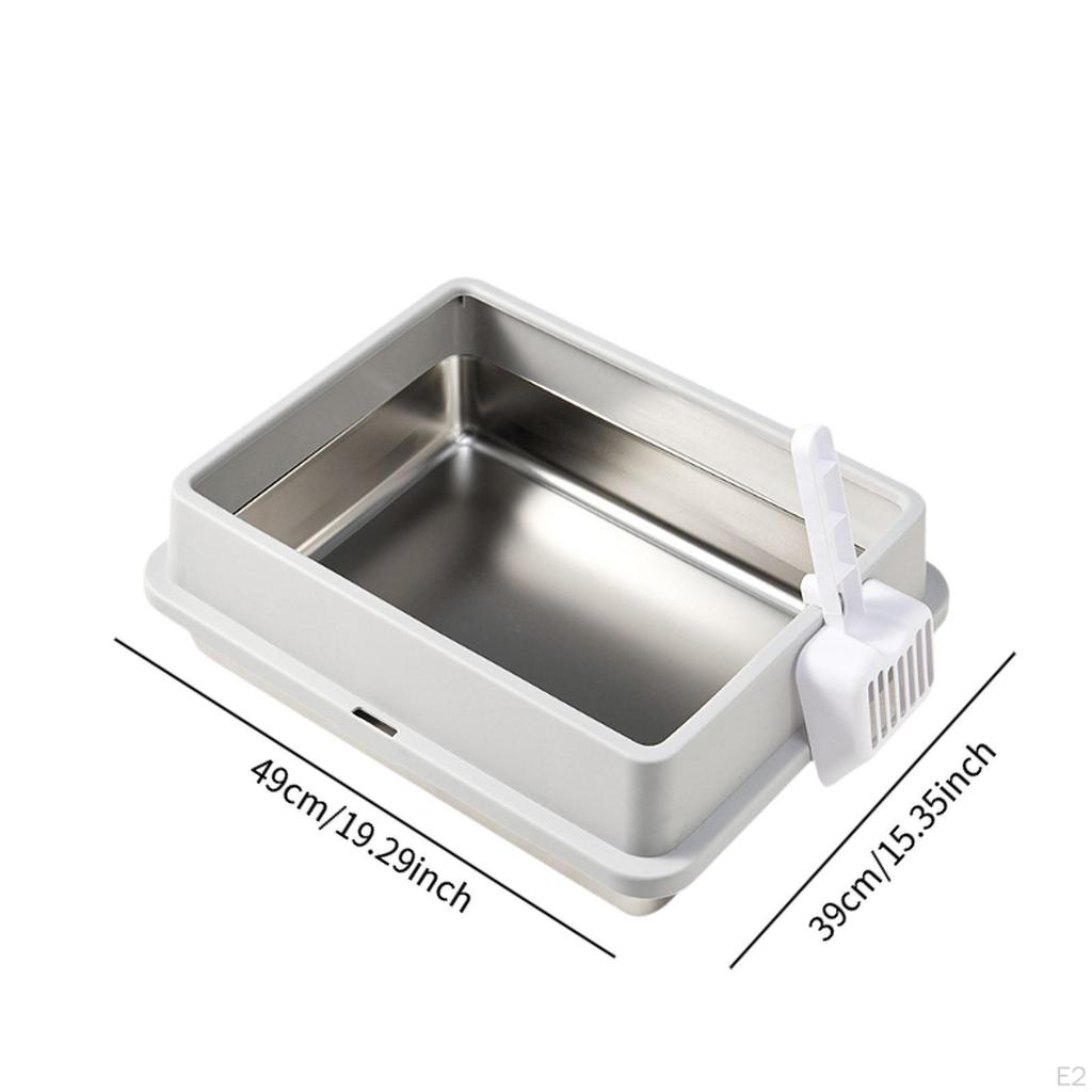 Open Top Pet Litter Box,Cat Toilet with Scoop,Cat Bedpan,Washable Cat Tray,Cat Sand