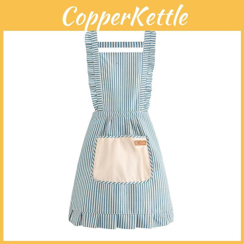 Modern Cotton Linen Apron With Striped Pattern For Family Cooking And Dining