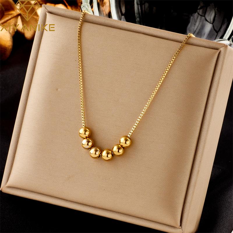 DIEYURO 316L Stainless Steel Simple Heart Love Circular Tassel Necklace Lady Trend Fashion Clavicle Chain Jewelry Glamorous Gift
