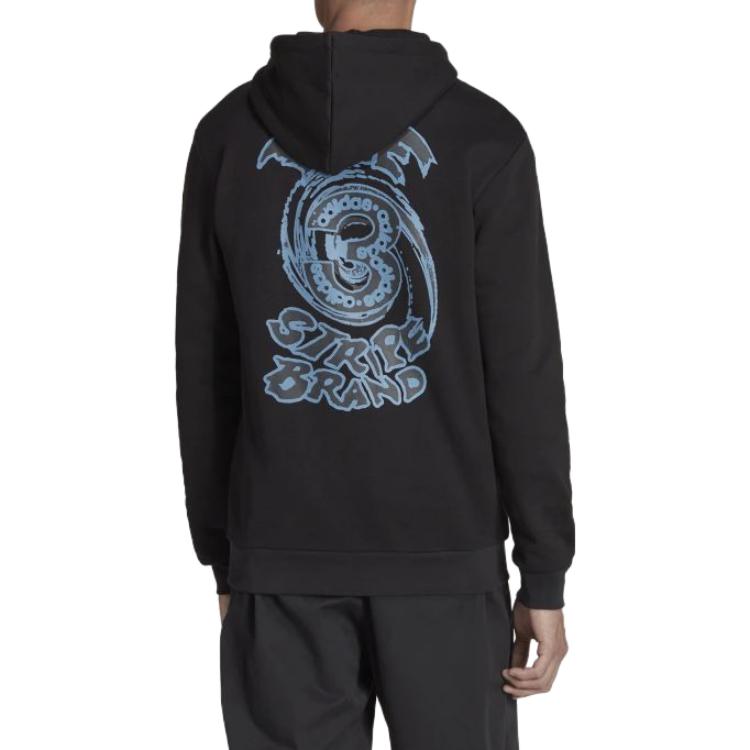 Adidas Originals Egaron Solid Color Printed Hoodie Men Hoodies Black HL9243