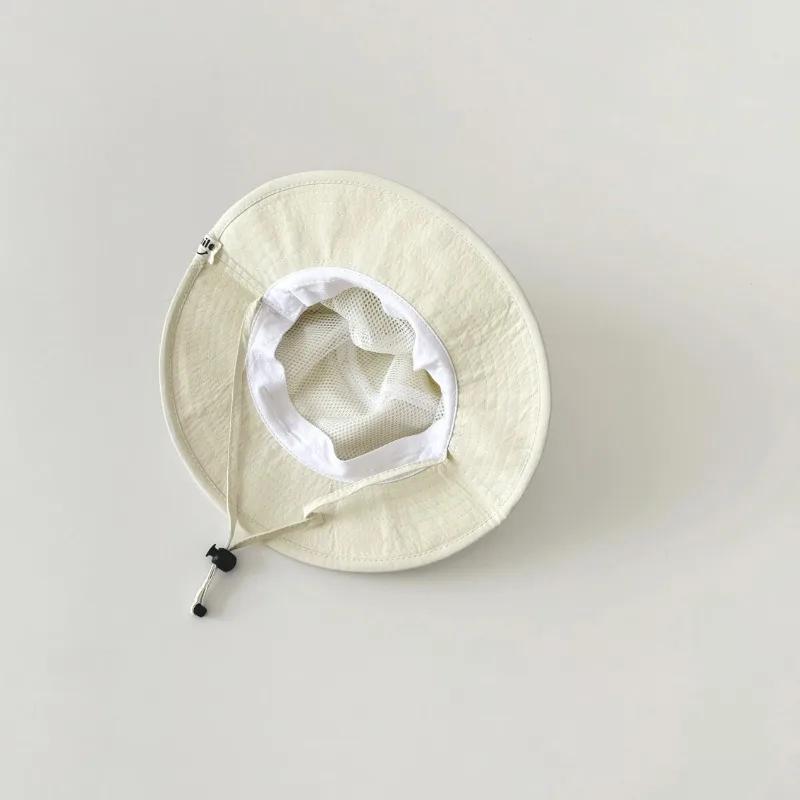 New Kids Bucket Hat for Boy Girl Sporty Fashion Solid Color Camping Cap for Children Simplicity Summer Travel Sunshade Hat