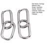 1 Pair Women Earrings Paper Clip Shape Hollow Out Polished Alloy Geometric Bland Style Club Party Commuting Hanging Earrings Ear Jewelry