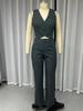 2024 Summer Fashion Women's Solid Color Vest and Long Pants Set