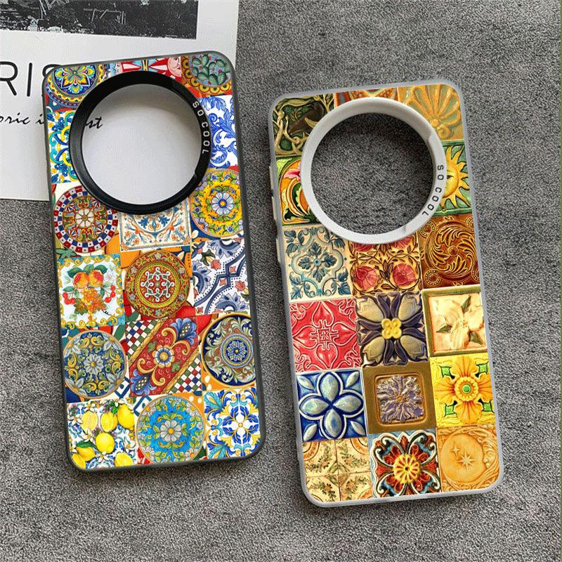 Italian Sicilian Style Floral Pattern Soft Phone Case for Xiaomi Redmi Note 13 14 15 Pro Plus 12S 12 11S 11 11T 10S 10 Shockproo