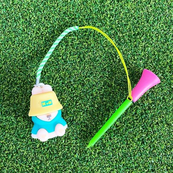 Anti Lost Golf Tee Hanger with Tee Colorful Cartoon Plastic Tee Hoop Ring with Strap Golf Accessories for Men Women Golfer Gifts