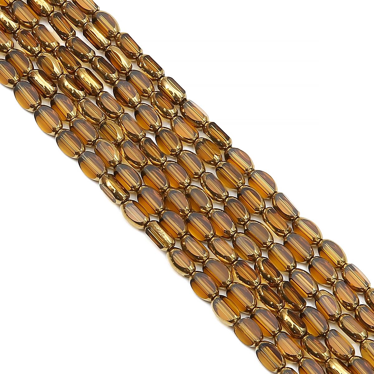 

25-50 шт. хрустальные стеклянные бусины с золотой каймой, свободные бусины-разделители для изготовления браслетов, ожерелья, ювелирных изделий своими руками 4x6mm 25pcs коричневый