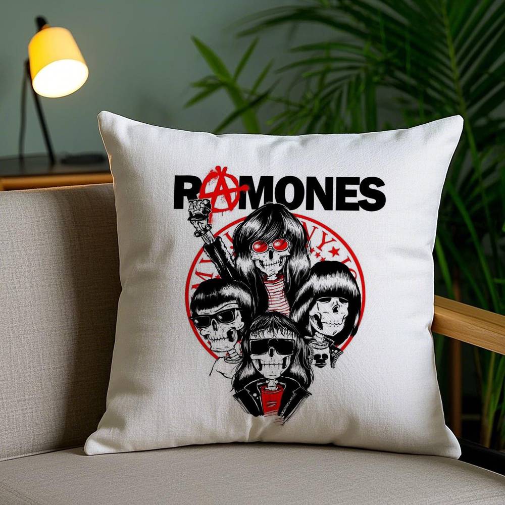 

Rock R-Ramones Pillow Case Office Sofa Dorm Chair Back Short Plush Double-sided Printing Home Cushion Cover 30cmx30cm