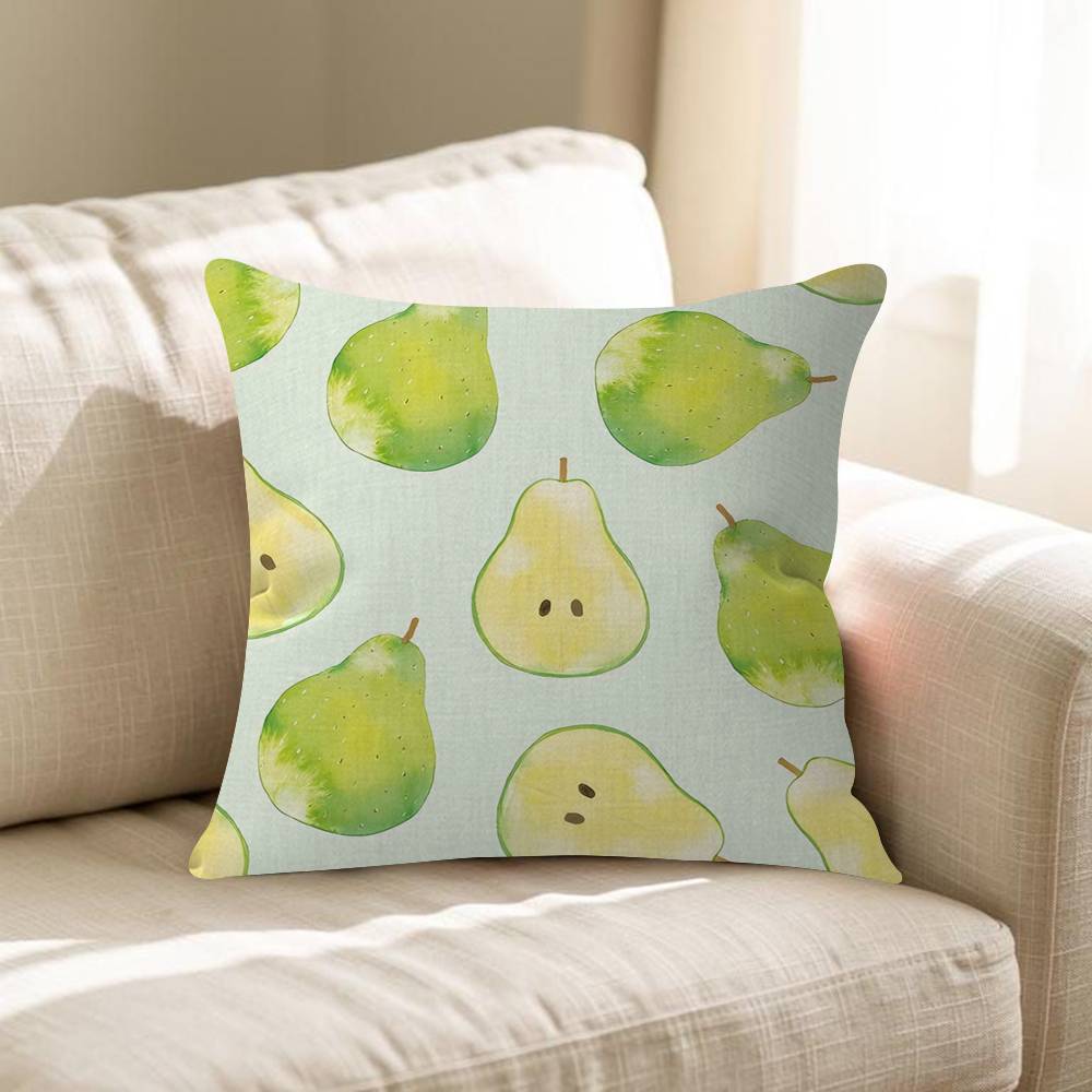 Fresh Green Pears Cushion Cover Pillowcase Upholstery Sofa Throw Pillow Home Decor Pillowcas