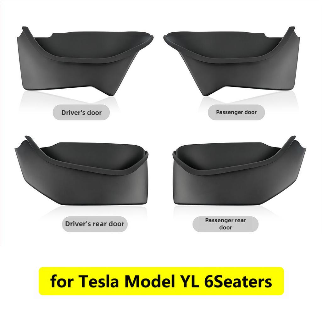 4Pcs for Tesla Model Y YL Juniper 2025 2026 Launch Door Side Storage Box Full-Cover Front & Rear Interior Organizer Accessories