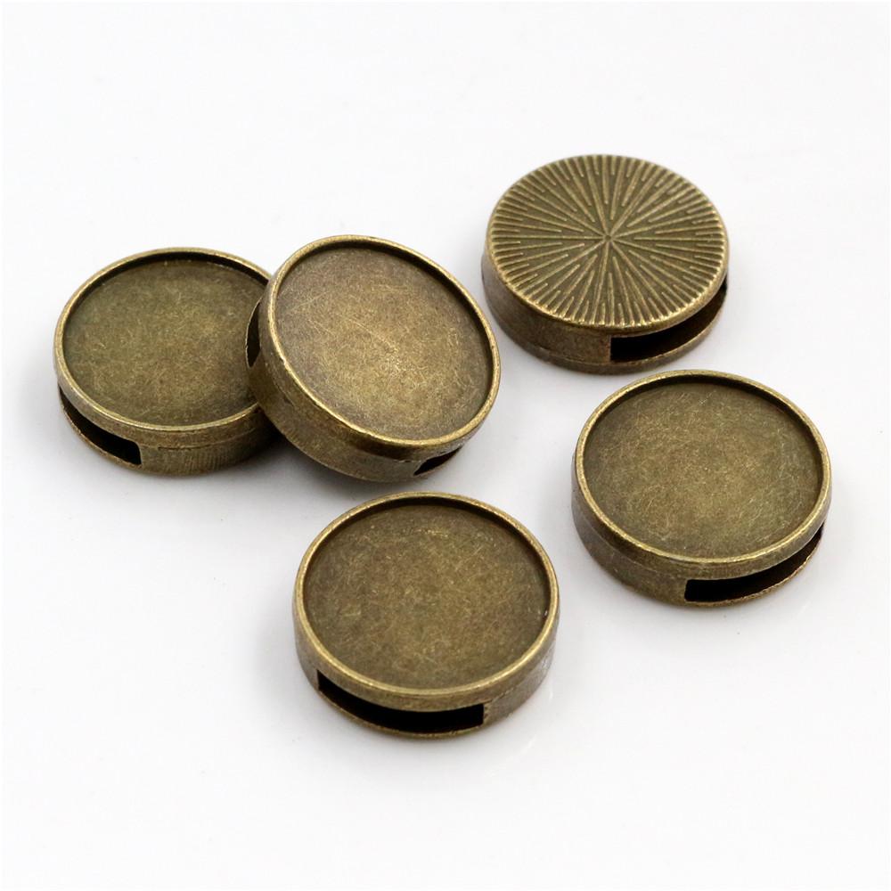 10pcs 18mm Inner Size Alloy Pendant Cabochons Blank Base Setting Bezel Tray DIY Jewelry Making Accessories Findings for Necklace