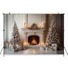 Mocsicka Christmas Fireplace Background Photography Xmas Tree Gifts Palace Wall Room Decorations Backdrop Photo Studio Wallpaper