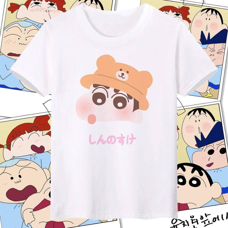 Crayon Shin Chan All Characters Print T Shirt Unisex Women Cute Cartoon Casual Short Sleeve Anime Tee Top