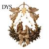 Christmas Star Gift for Family Lighted Nativity Door Swag, Bethlehem of Faith Wall Decor, Light-up Holy Hanging Decoration with Lights Front