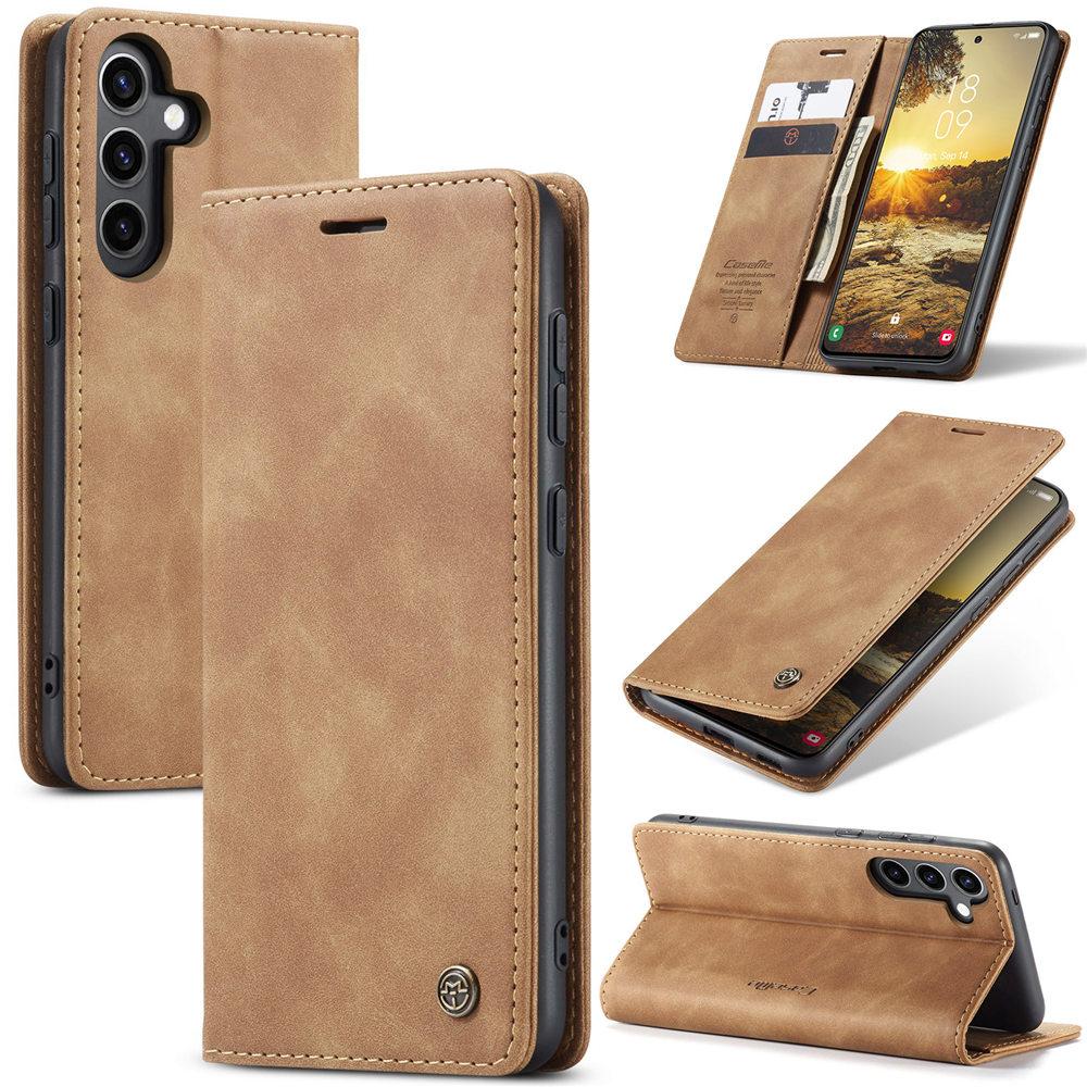S24FE Magnetic Flip Leather Phone Case For Samsung Galaxy S24 FE S24Plus Capa Credit Card Slot Wallet Cover For Galaxy S24 Ultra