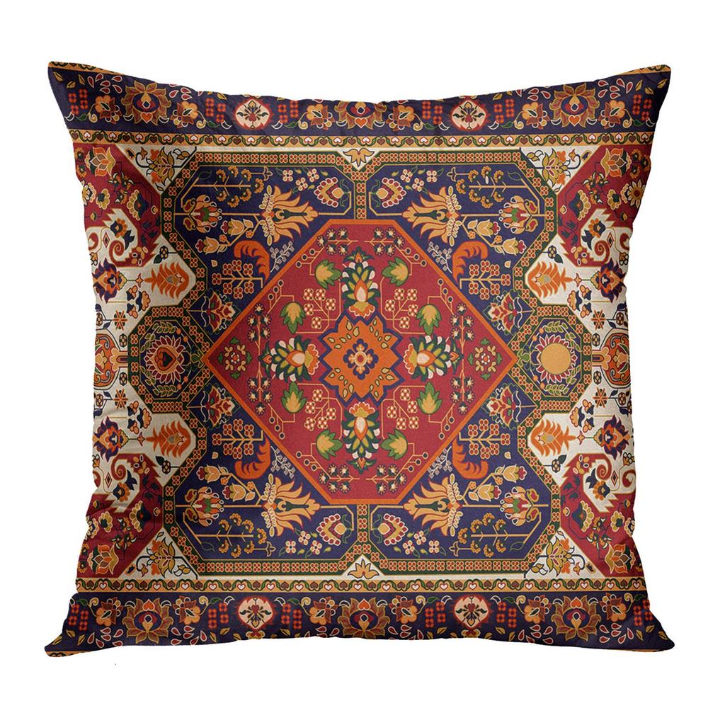 Red Moroccan Ethnic Pattern Petal Short Plush Pillowcase Sofa Cushion Cover Home Decoration Can Be For You 40X40