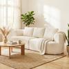 3-seater sofa - HOMCOM - wide seat, 3 cushions - fully compressed, no assembly - chenille fabric - 260cm - cream