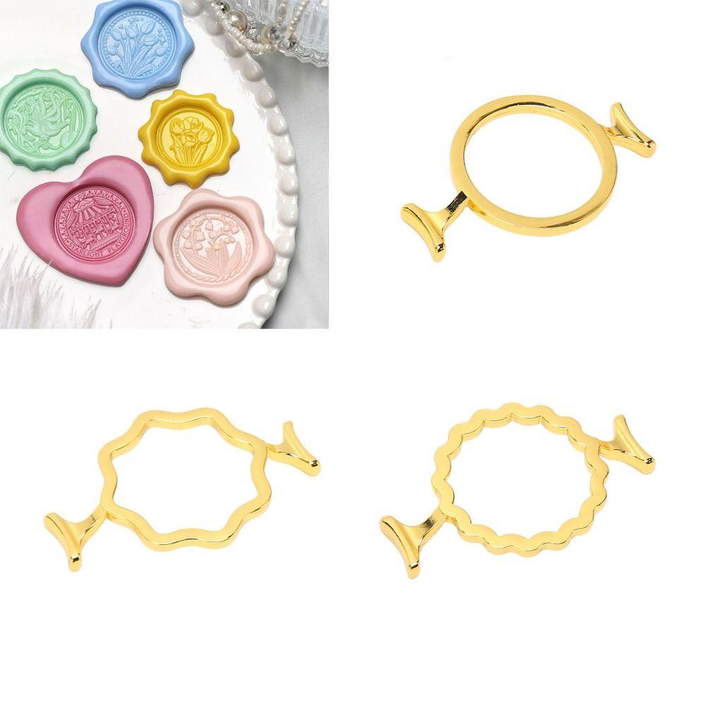 3Pcs Gold Wax Seal Stamp Rings for 2.5cm/0.98in Stamp Wax Seal Stamp Mold Wax Seal Molds  Envelopes