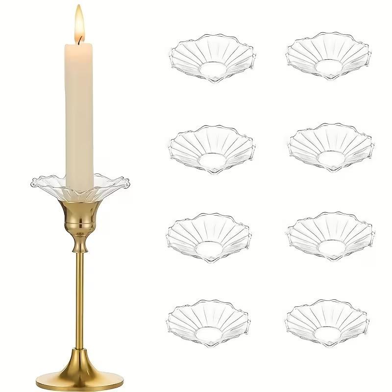 6 Pezzi Bobeches in Vetro Per Portacandele Per Candela Portacandele Per Centrotavola Matrimonio