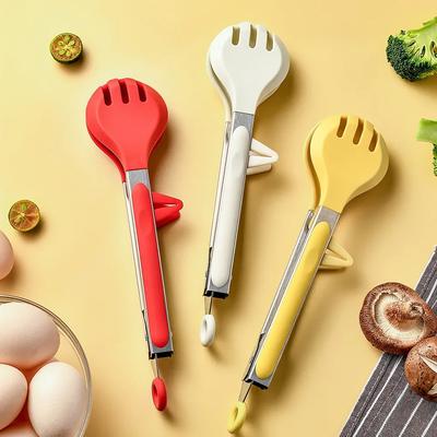 Pinza per alimenti Pinza da cucina in acciaio inossidabile Pinza per cottura antiscivolo in silicone Pinza per barbecue Attrezzi per insalata Accessori per grigliate da cucina