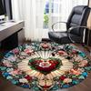 1pc Stained Glass HeartChair Carpet for Office, Indoor Non-Slip Washable Polyester Fiber Carpet, Mat For Office, Machine Washable