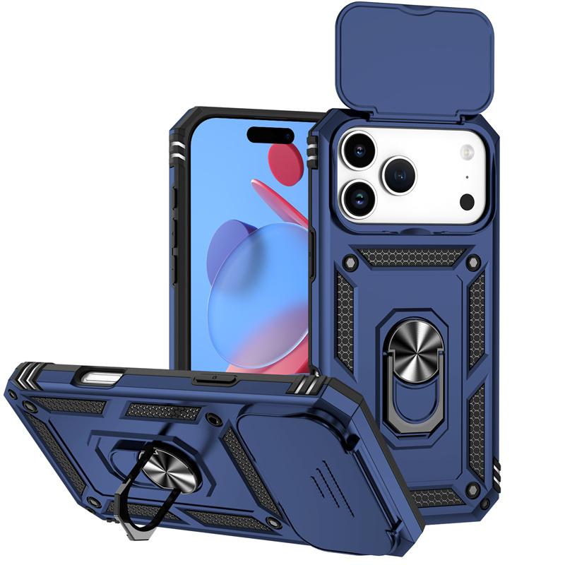 Armor Funda For iPhone 17 Pro Max Case Slide Camera Lens Protector Case For iPhone17 Pro Air 17Pro Max Magnetic Ring Stand Cover