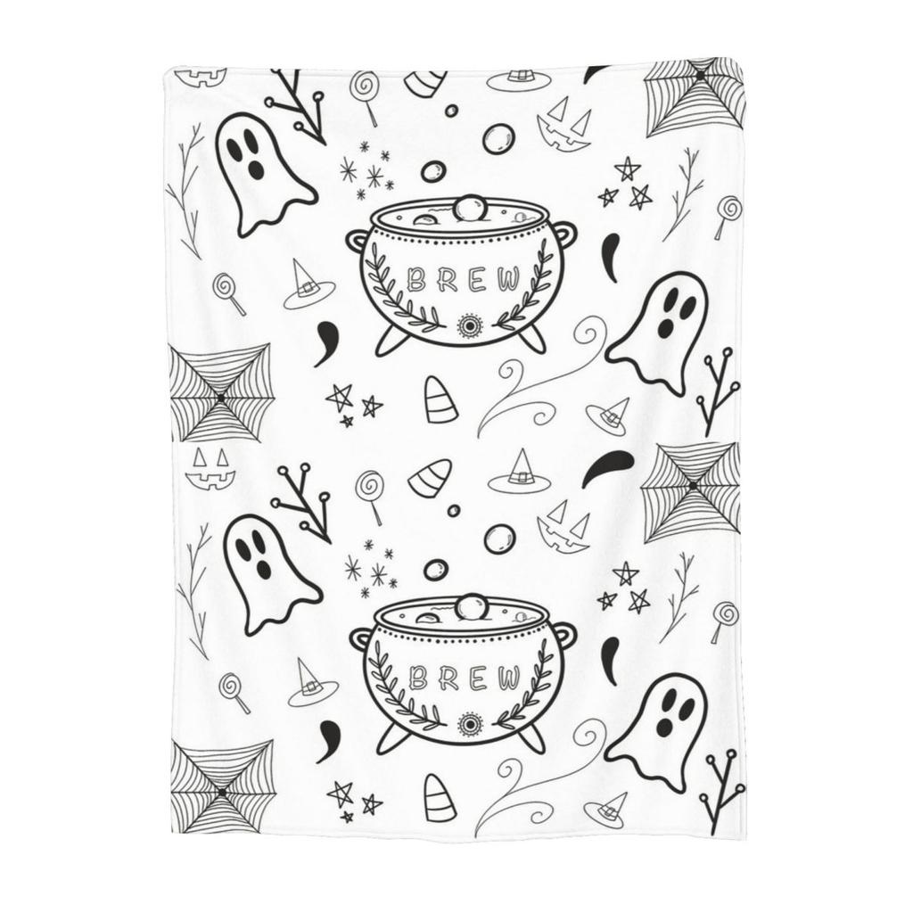 Herb Witch Black And White Nikury Blanket Soft Warm Flannel Throw Blanket Bedding for Bed Living room Picnic Travel Home Couch