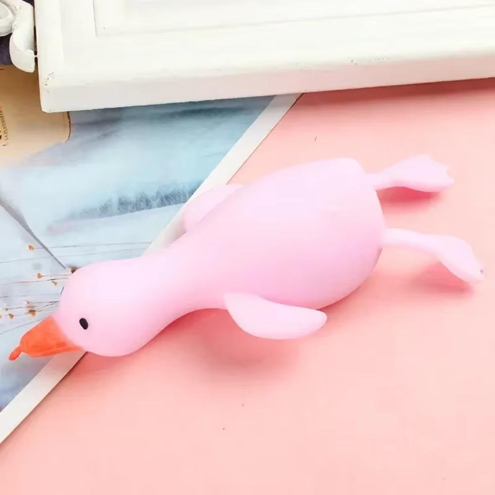 

Colorful Animal Duck Sensory Toys Fingertip Stress Relief Big Goose Transform Decompression Squeeze Toys for Adults Kids рожевий