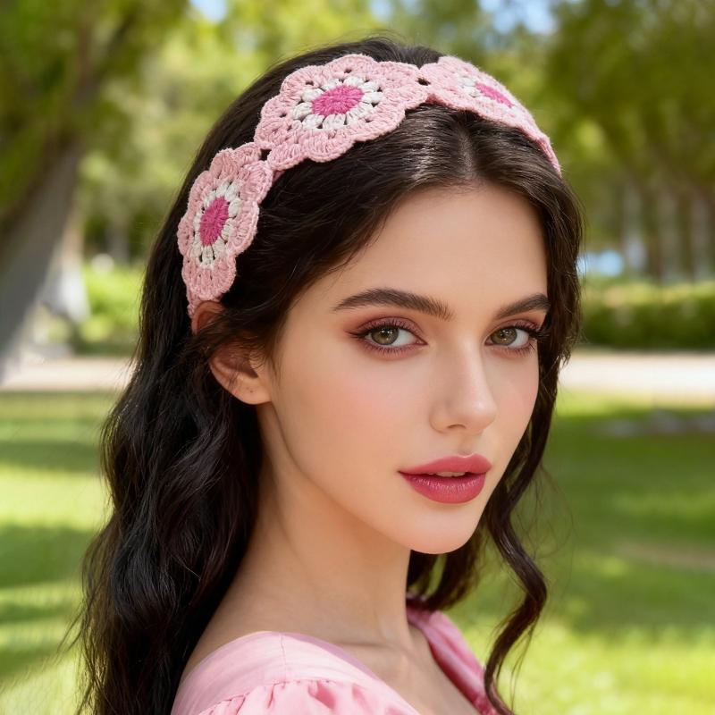 Stylish Heartedly Designed Knitted Flower Headband for Hawaii Beach Travels