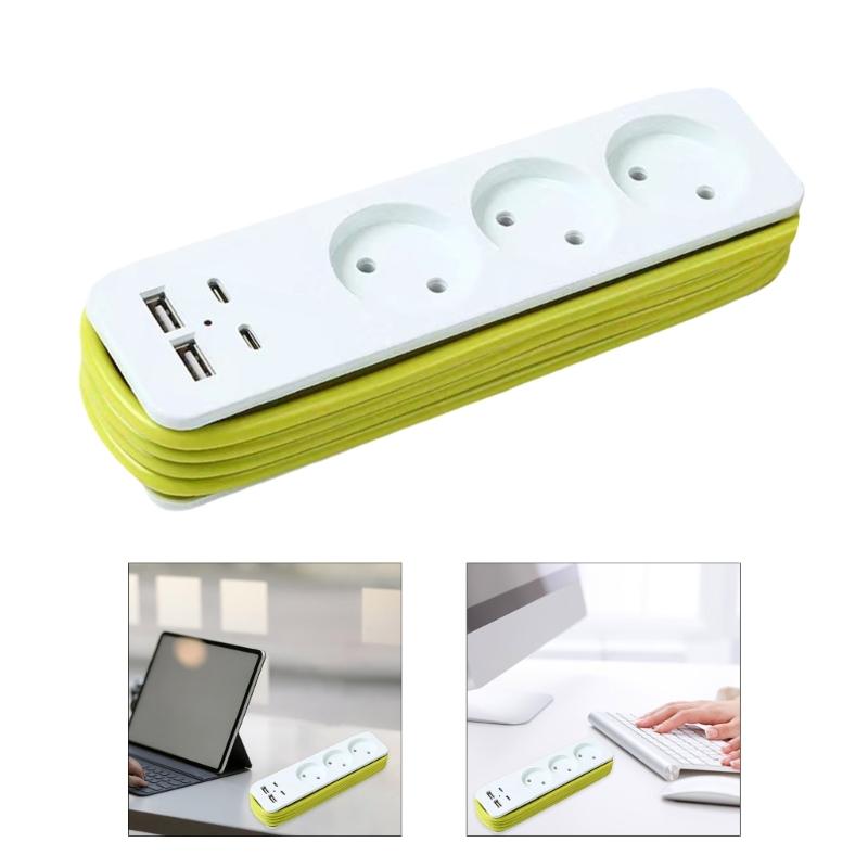 Portable 3Outlet Power Strips With Double Type C USB Port For Fast Charging Outlet Splitter Power Outlet Adapter