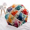1 PC Automatic Folding Umbrella -Pet Cat Splicing Pattern Pattern,Portable & Foldable Design with 8 Ribs,Christmas Birthday Gifts