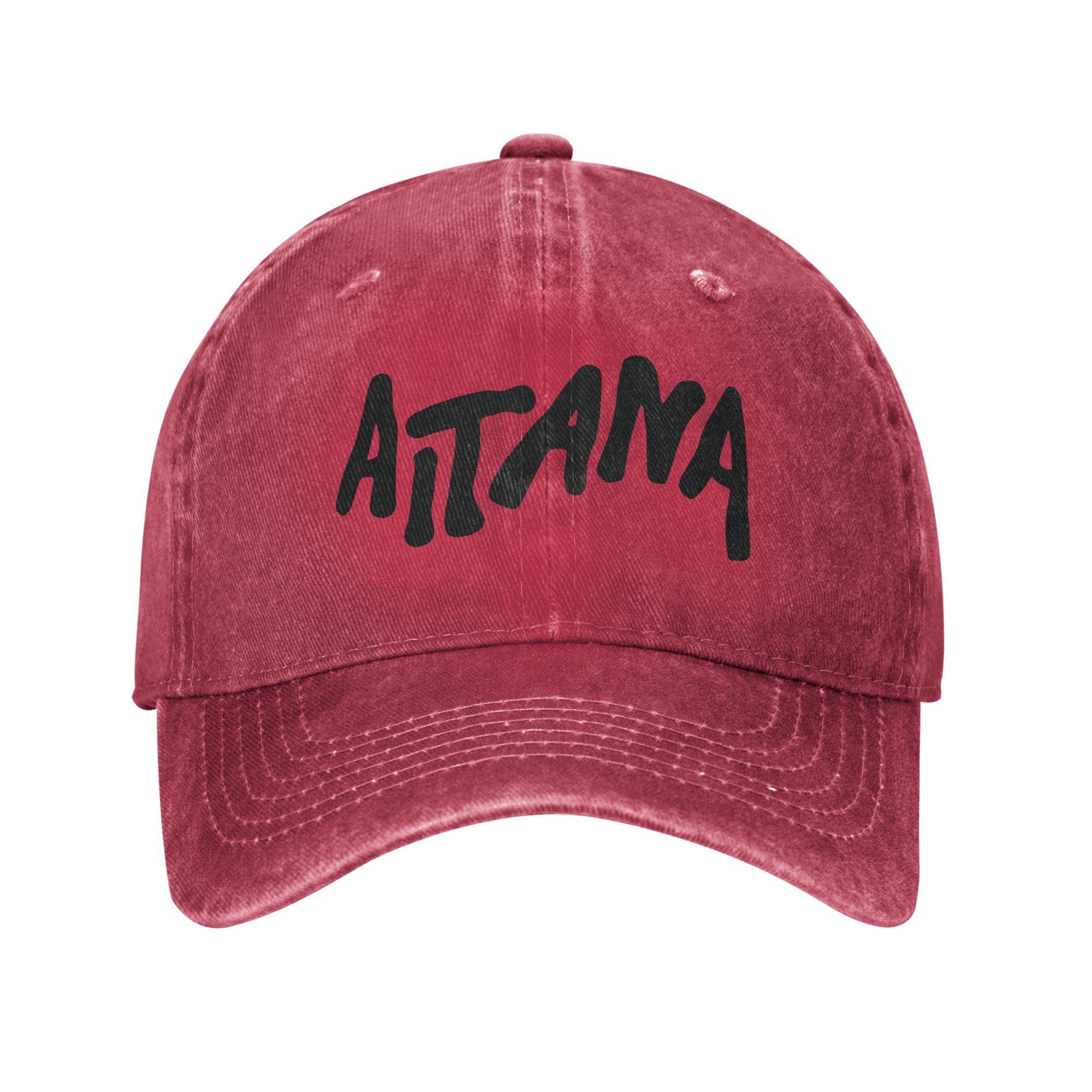 

Men Women Aitanaes Print Hat Fashion Distressed Washed Baseball Cap Adjustable One Size