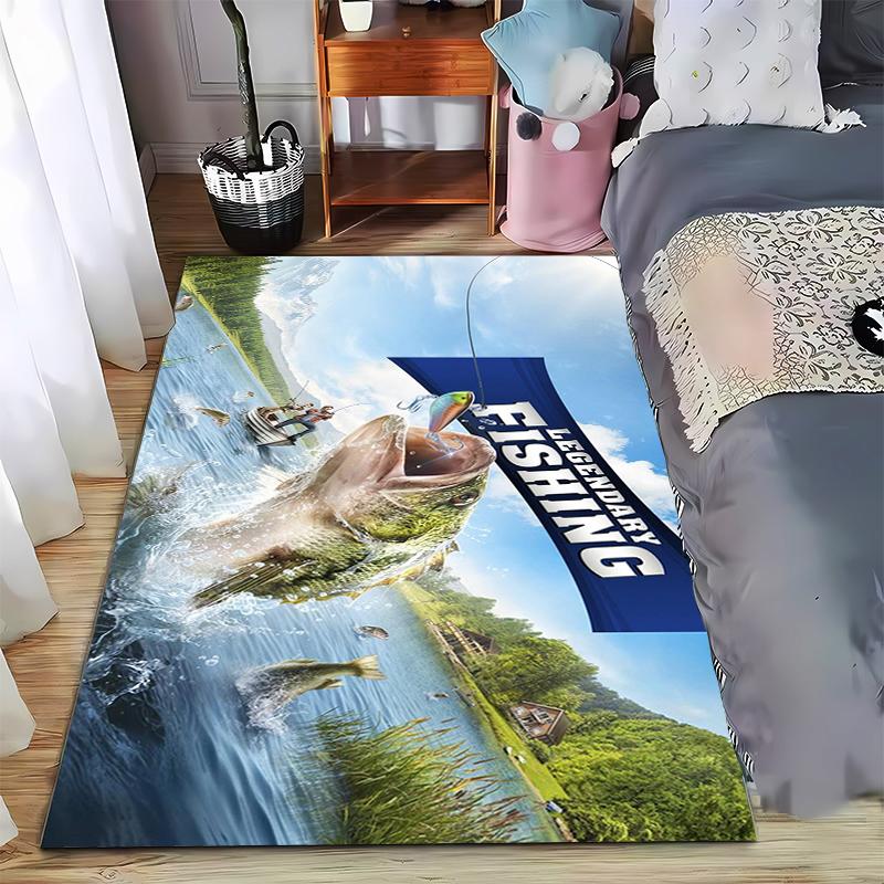 

Legendary Fishing Scene Carpet Suitable for use as an anti-slip game mat for living room and bedroom sofas 40x60cm( 15x23in )