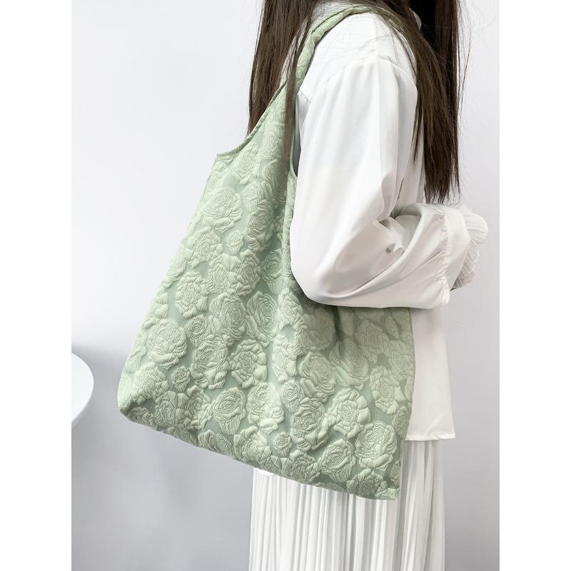 

Элегантная сумка на одно плечо с тисненой текстурой, простая сумка-тоут для поездок на работу, сумочка зелёный