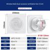 Airmate Kitchen Exhaust Fan Window Glass Wall-Mounted Ventilator Bathroom Ventilating Fan Strong Mute For Home