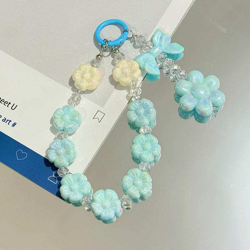 

Colorful Flower Phone Chain Pendant For Iphone For Samsung Huawei Xiaomi Cellphone Rope Strap Bag Decoration Keyring Key Chain