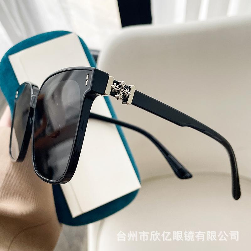 Crowe square black sunglasses women's models are suitable for square and round faces, high-end models, anti-ultraviolet sunglasses, tide
