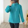 Women's Stand-Up Collar Long Sleeve Jacket Full Zip Sweat Jacket with Pockets